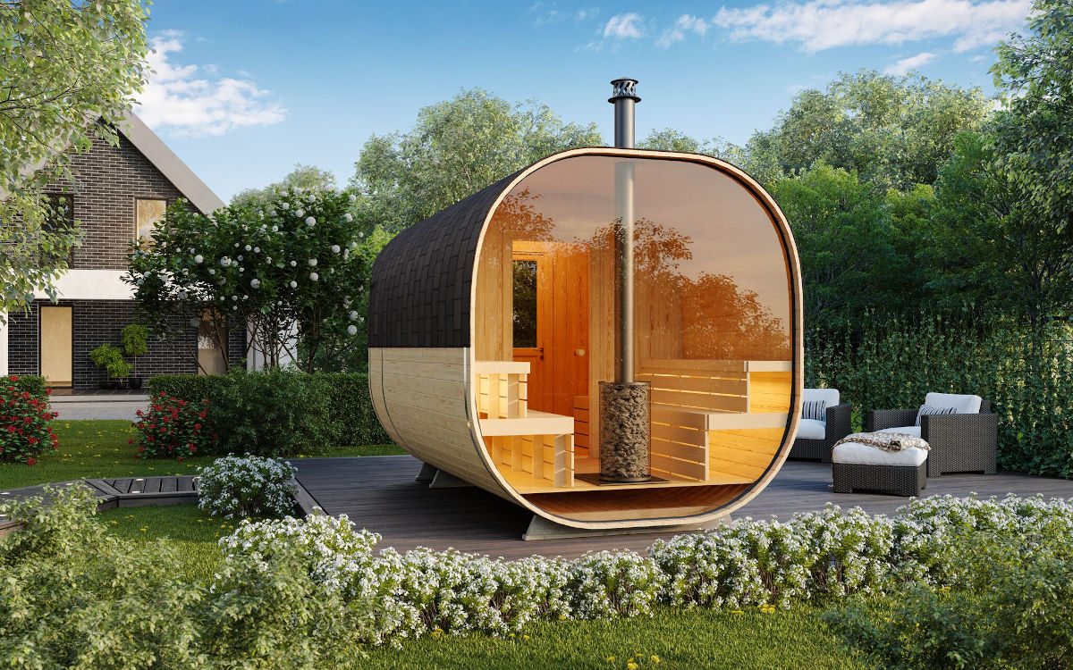 Sauna extérieur tonneau Astel Garden Anna à Annecy en HauteSavoie